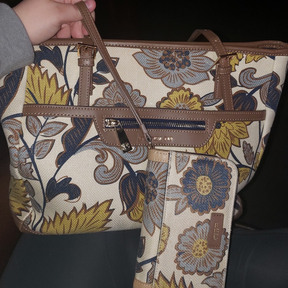 Yemaya Print Tote and Matching Wristlet